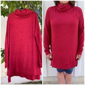 NEW Zenana Red 2XL Cowl Turtleneck Sweater
